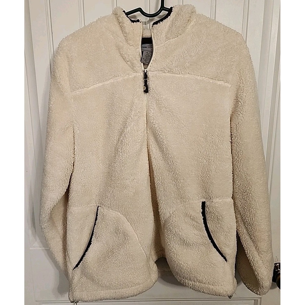 Free Country Womens Jacket XL White Faux Fur Hooded Jacket